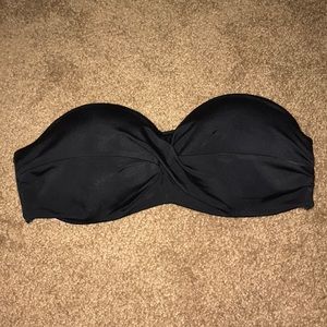 Pink bandeau bathing suit top